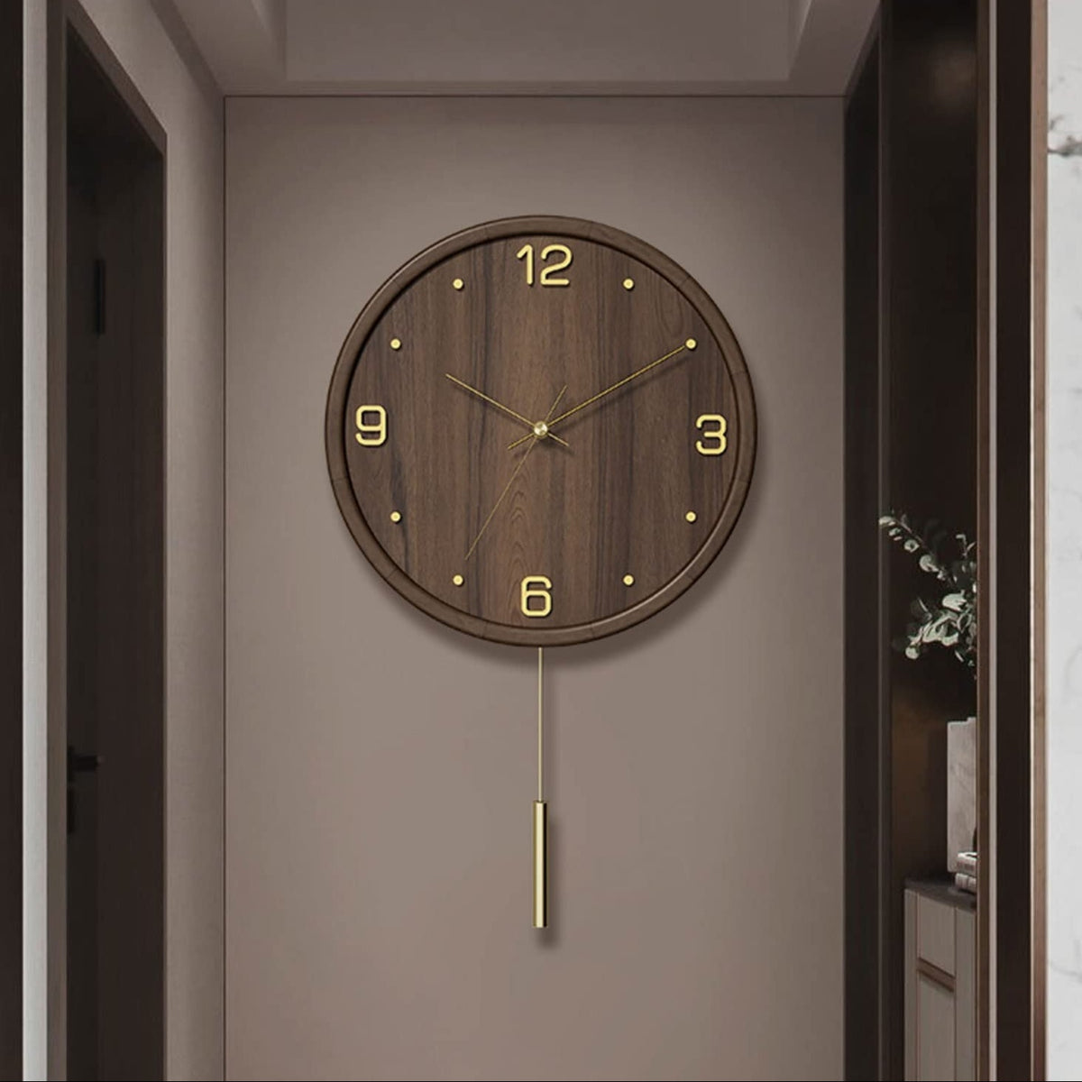 The Wood and Metal Wall Clock displayed as a functional yet eye-catching feature for the home.