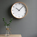 The Wood Style Japanese Wall Clock shown as a refined decorative accent for a modern living space.
