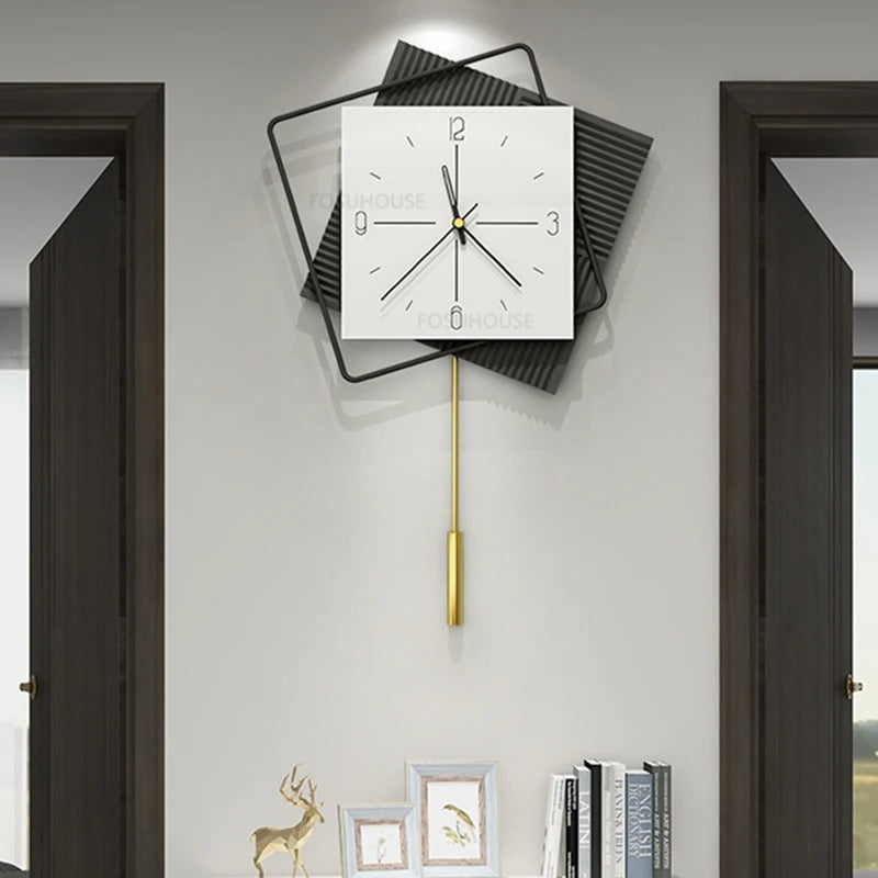 The Squaree Wall Clock, a statement clock that lends personality to a carefully styled interior.