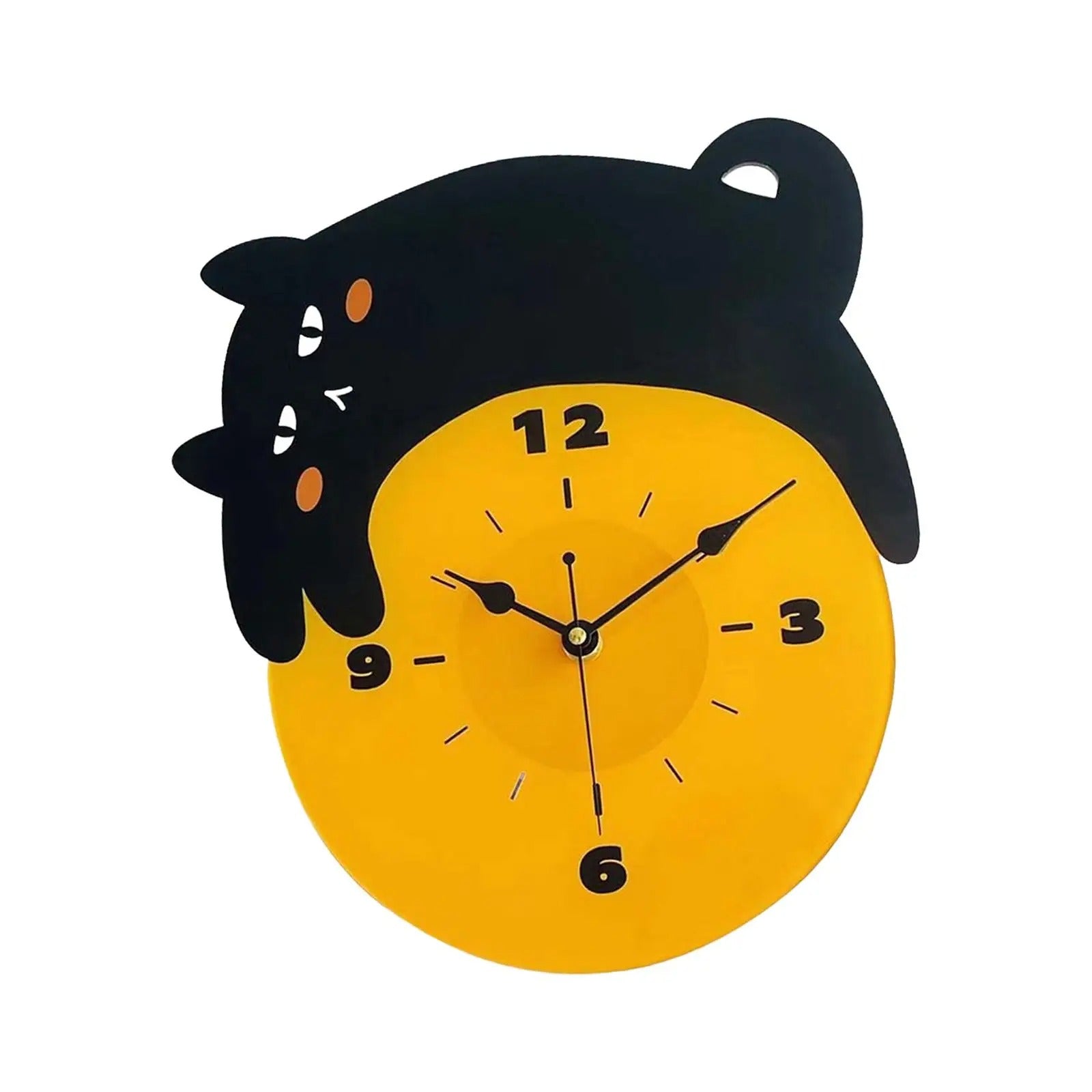 Cat Black Wall Clock