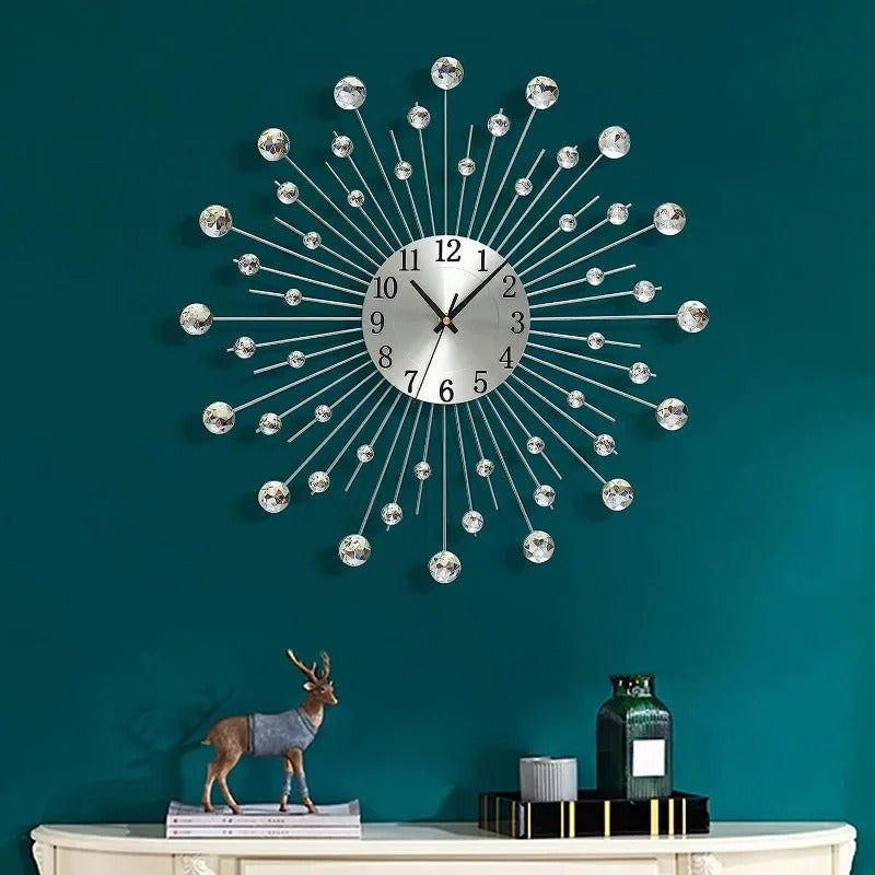 This Crystal Wall Clock adds a tailored balance of function and visual interest to home decor.
