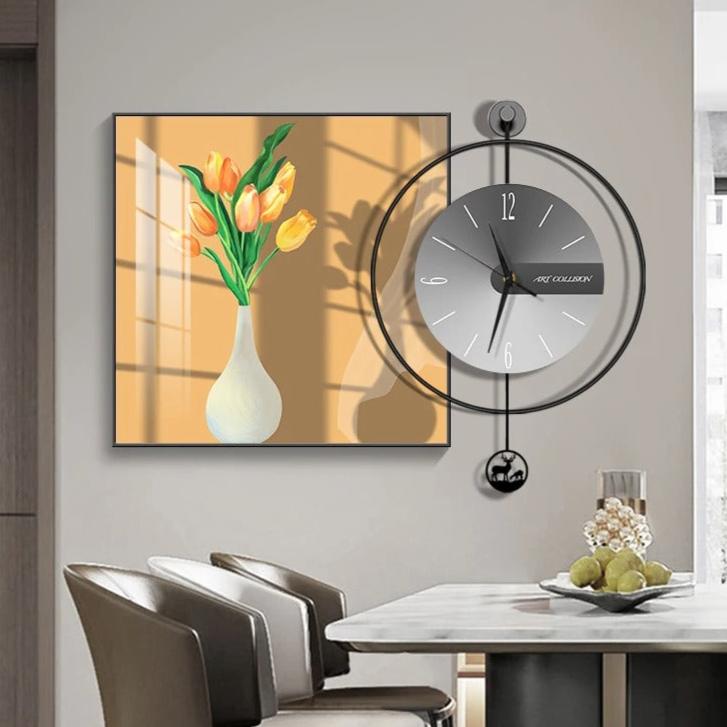 A closer view of the Decorative Living Room Wall Clock, created to become a striking focal point in any room.