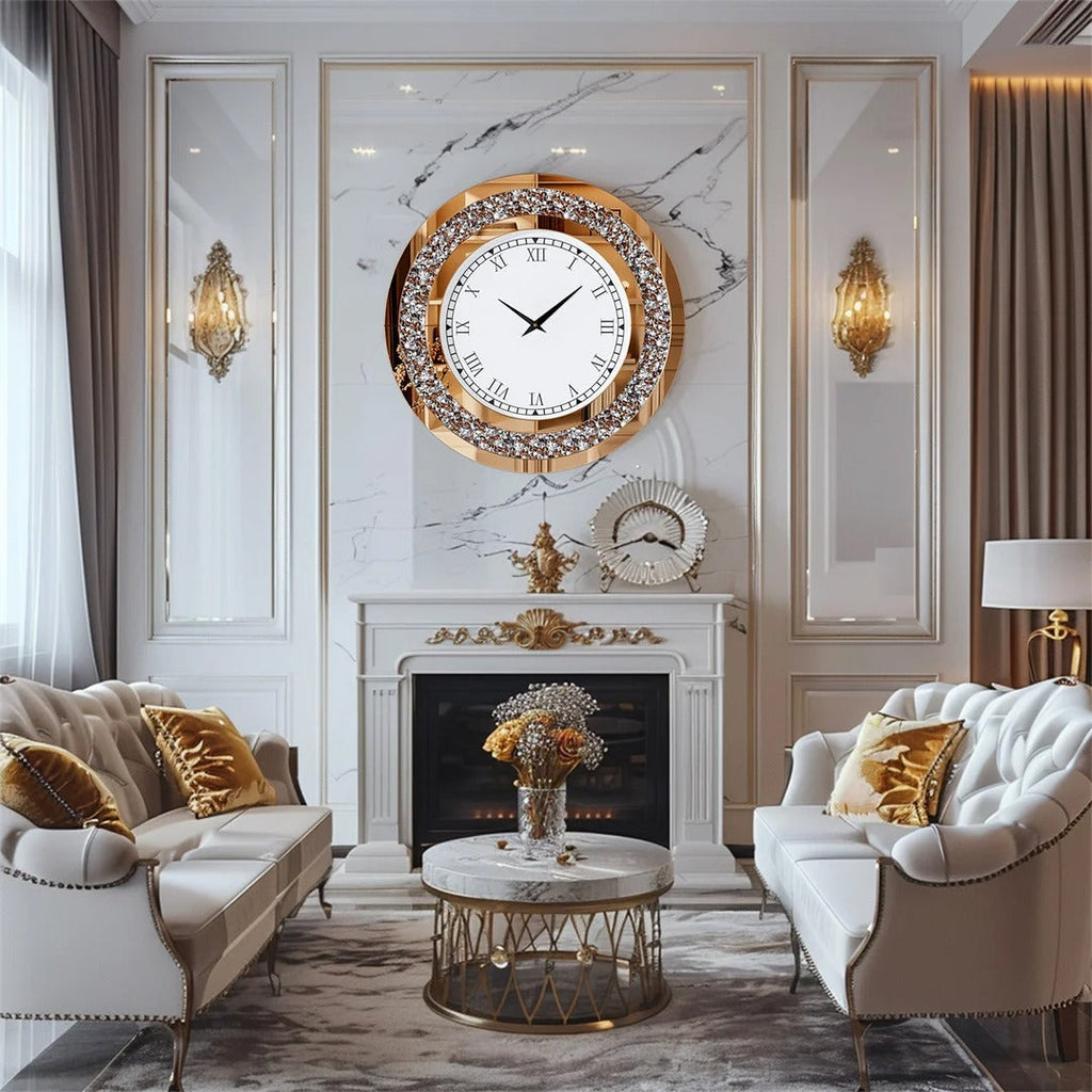 Designer Luxury Crystal Wall Clock