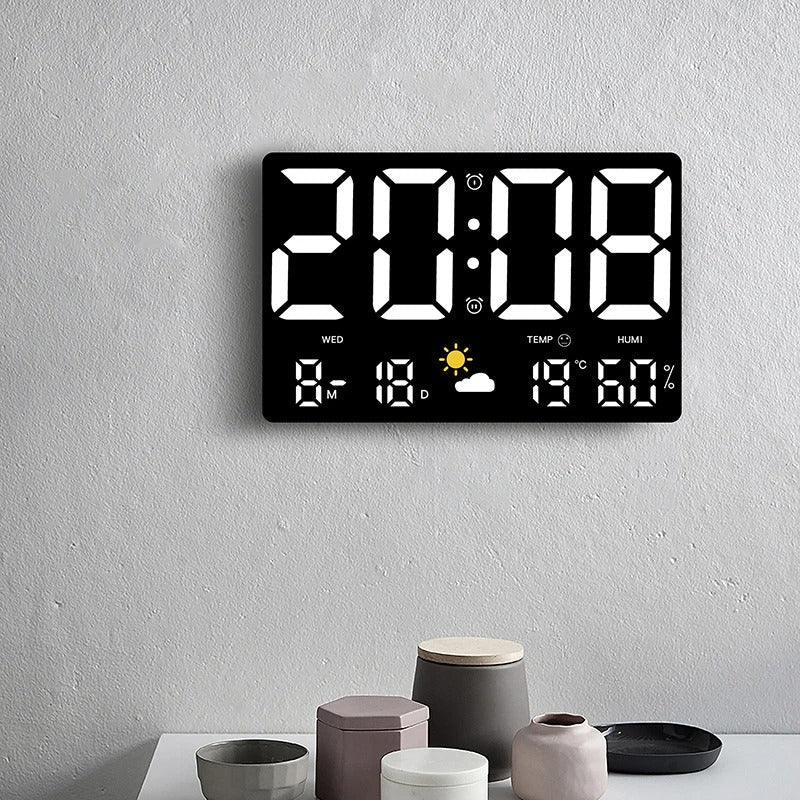 An elegant Digital Wall Clock designed to give a room a memorable decorative detail.