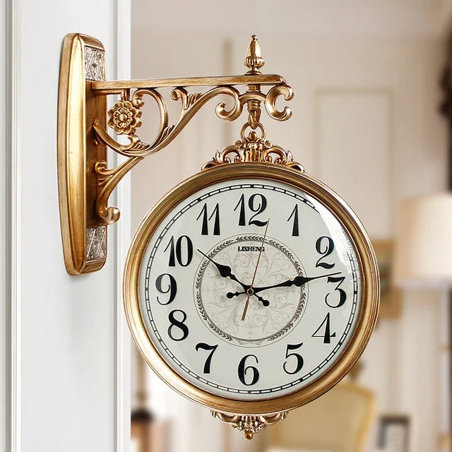 This Double-Sided Wall Clock combines practical timekeeping with characterful wall decor.