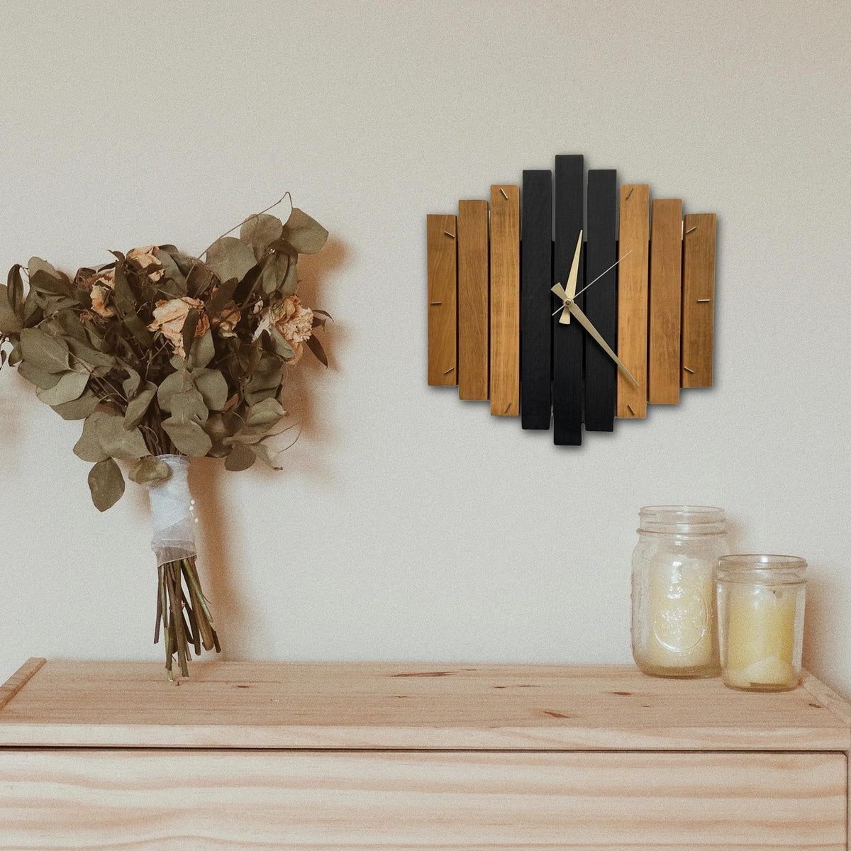 Wood Modern Wall Clock
