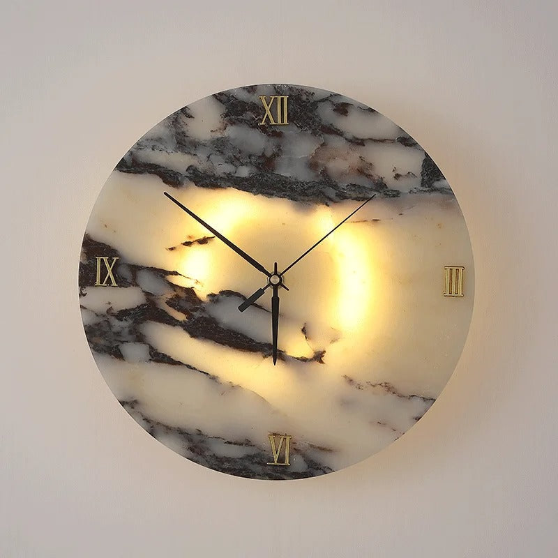 Marble Illuminated Wall Clock