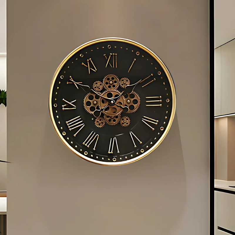 A Gears Wall Clock that brings a distinctive finishing touch to a stylish interior.