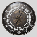 An elegant Industrial with Moving Gear Wall Clock designed to give a room a memorable decorative detail.