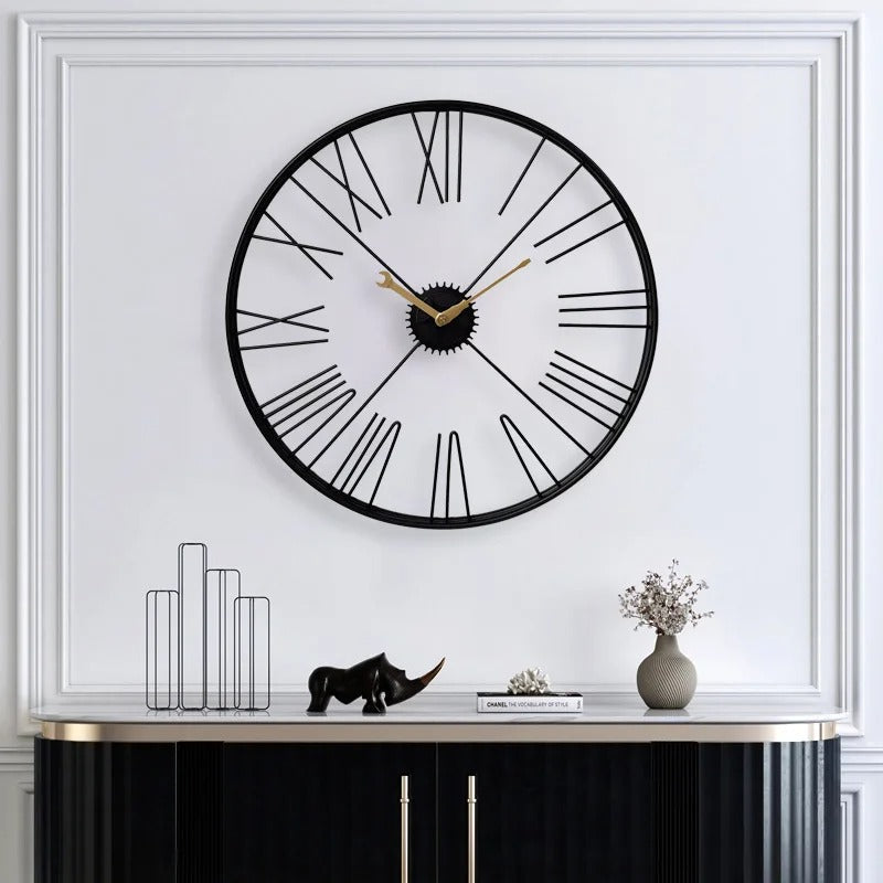 The Industrial Wall Clock, presented as a decorative timepiece for a thoughtfully designed home.