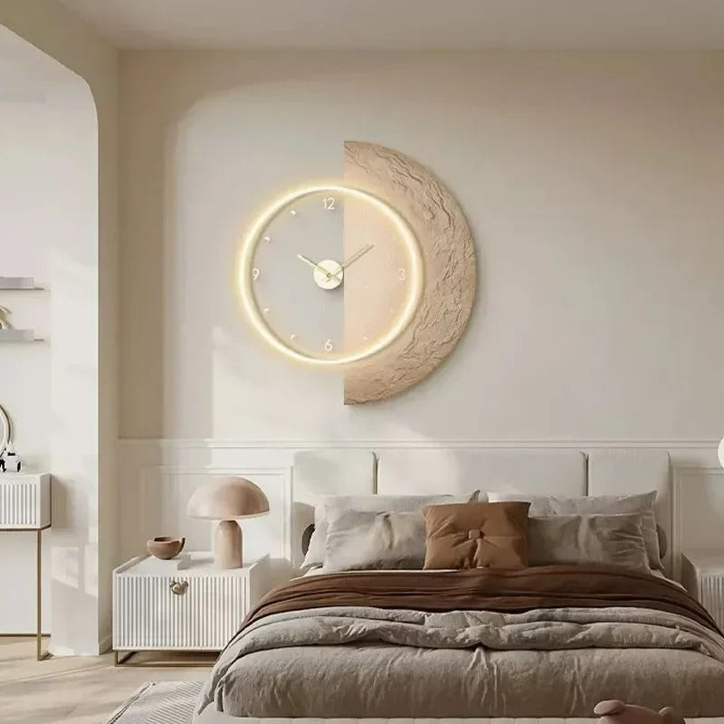 The Moon Illuminated Wall Clock, presented as a decorative timepiece for a thoughtfully designed home.