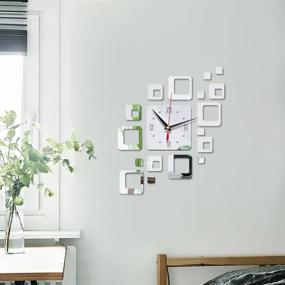 A closer view of the Miroir Wall Clock, created to become a striking focal point in any room.