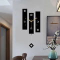 A closer view of the Black Modern Wall Clock, created to become a striking focal point in any room.