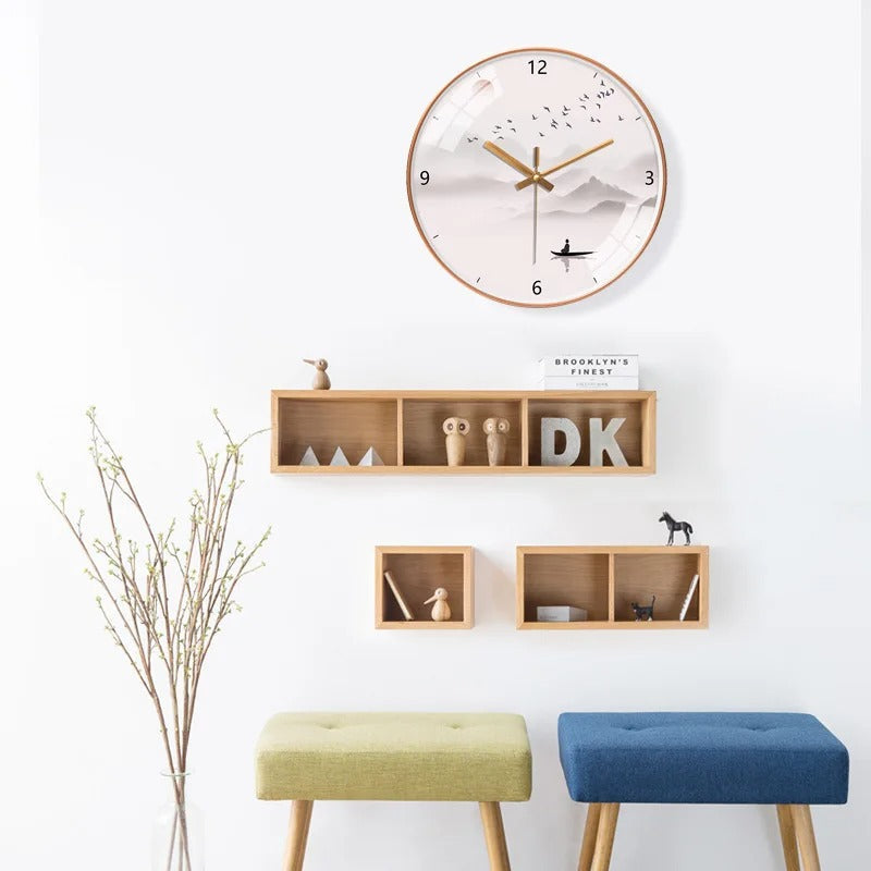 This Chinese Landscape Wall Clock brings a polished clock design and decorative character to the wall.