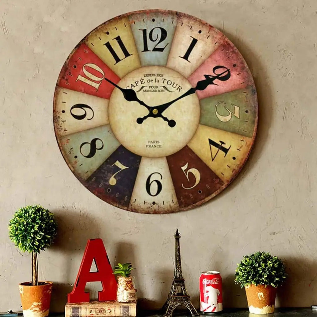 The Vintage Wall Clock, presented as a decorative timepiece for a thoughtfully designed home.