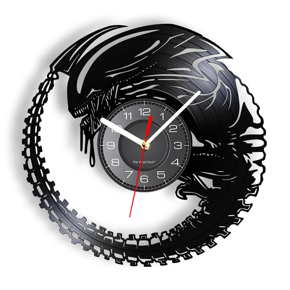 A closer view of the Vinyl Wall Clock, created to become a striking focal point in any room.