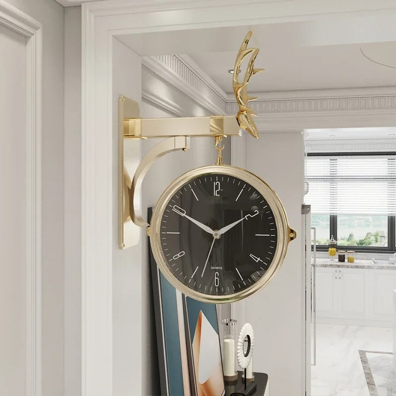 This Black Designer Clock combines practical timekeeping with characterful wall decor.