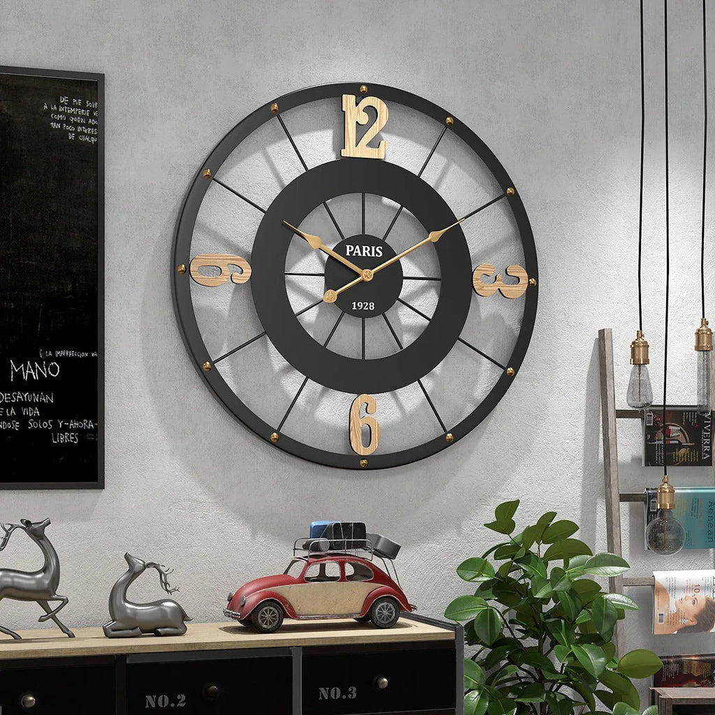 Black Metal Clock