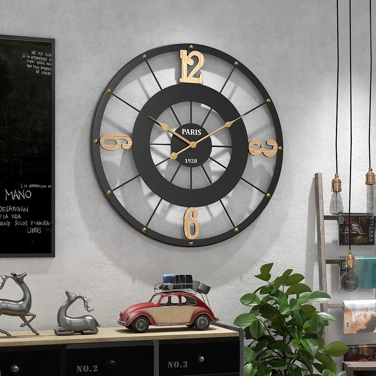 Black Metal Clock