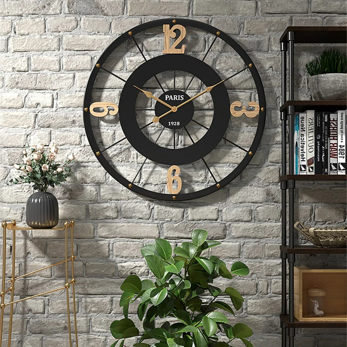 Black Metal Clock