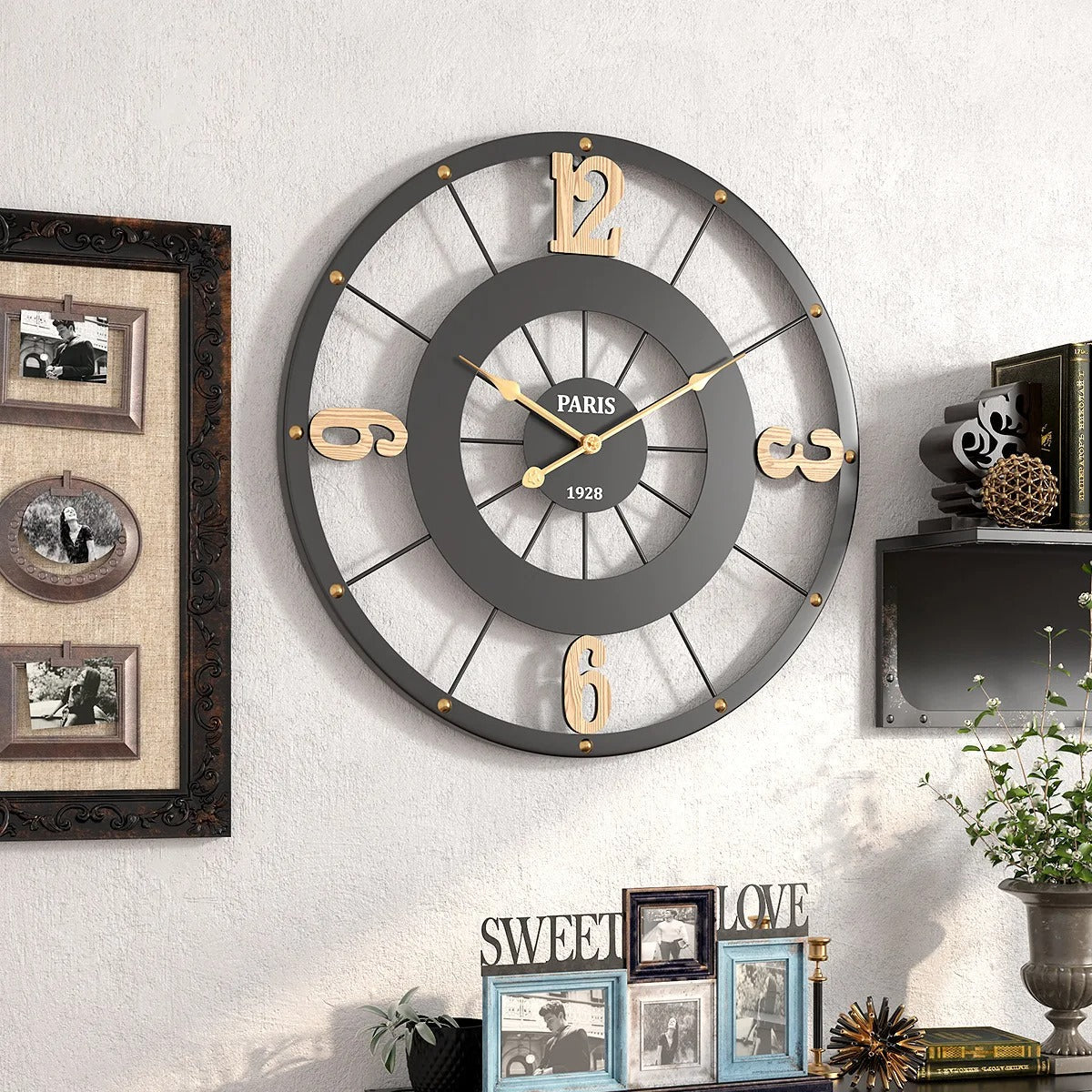 Black Metal Clock