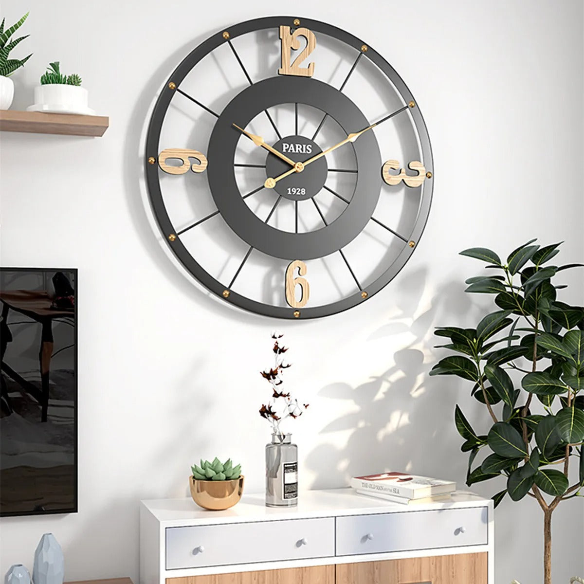 Black Metal Clock