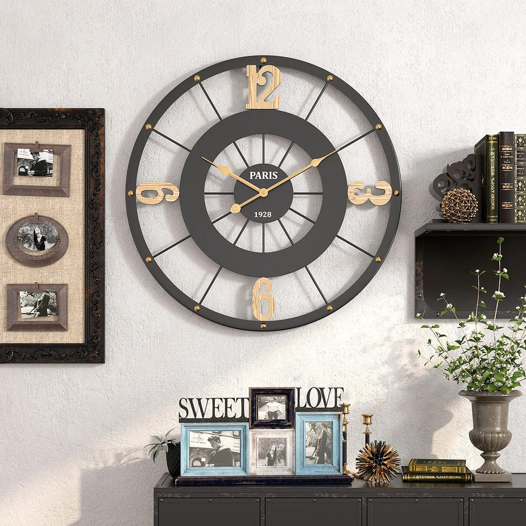 Black Metal Clock