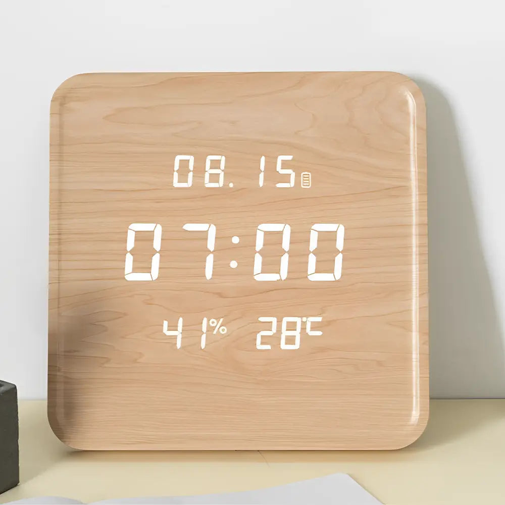 The Digital Clock shown as a refined decorative accent for a modern living space.