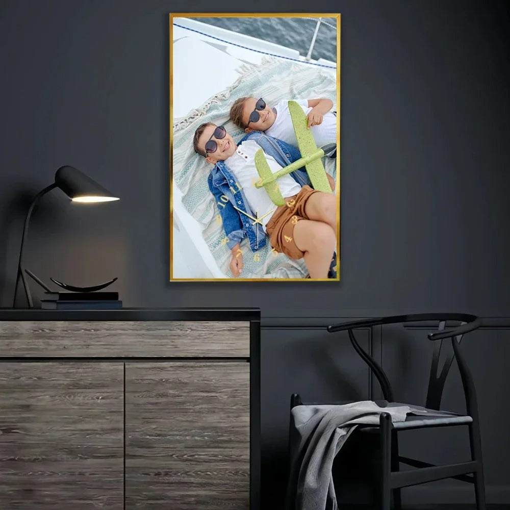 The Photo Personalized Clock displayed as a functional yet eye-catching feature for the home.
