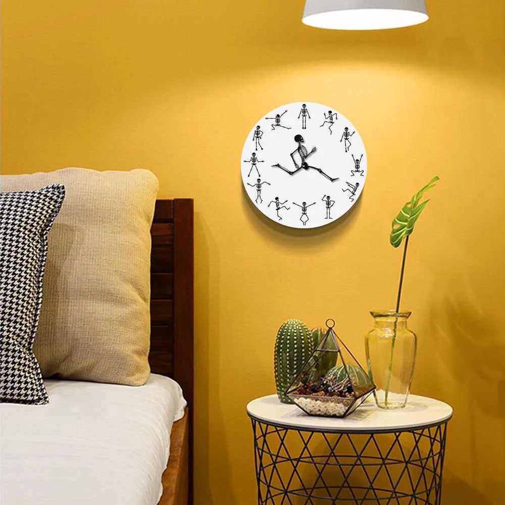 The Skeleton Clock displayed as a functional yet eye-catching feature for the home.