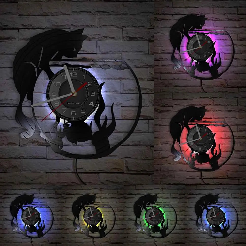 The Vinyl LED Clock displayed as a functional yet eye-catching feature for the home.