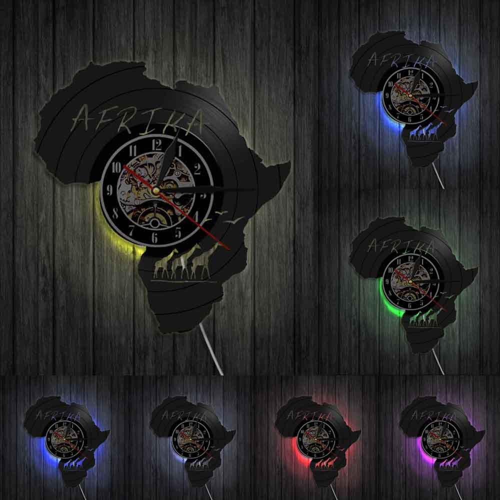 The Afrique LED Vinyl Record Clock, a statement clock that lends personality to a carefully styled interior.