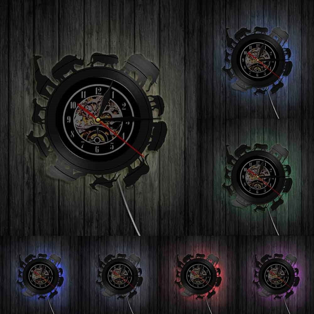 A Animaux of Afrique LED Vinyl Record Clock with a distinctive presence, made to enhance a curated interior.