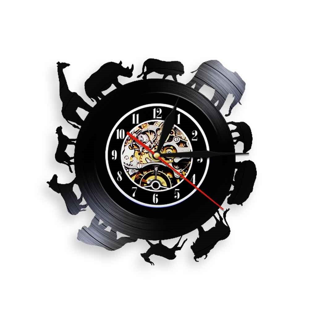 The Animaux of Afrique Vinyl Record Clock, a statement clock that lends personality to a carefully styled interior.
