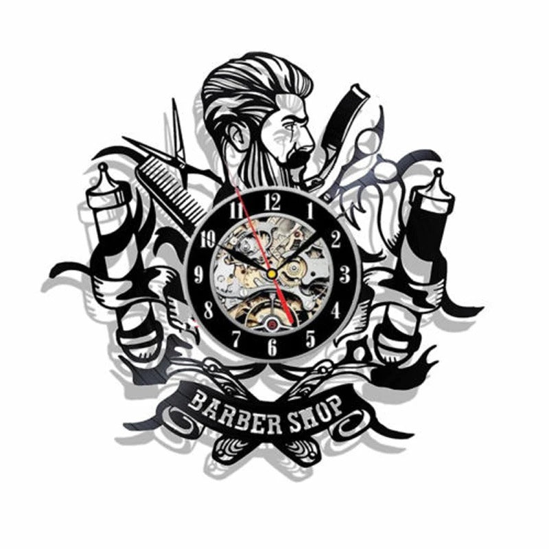 The Barbier Vinyl Record Clock, a statement clock that lends personality to a carefully styled interior.