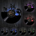 A Bulldog LED Vinyl Record Clock with a distinctive presence, made to enhance a curated interior.