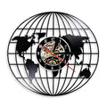 A closer view of the Carte of the Monde Vinyl Record Clock, created to become a striking focal point in any room.