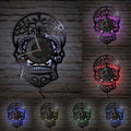 The Skull LED Vinyl Record Clock, presented as a decorative timepiece for a thoughtfully designed home.