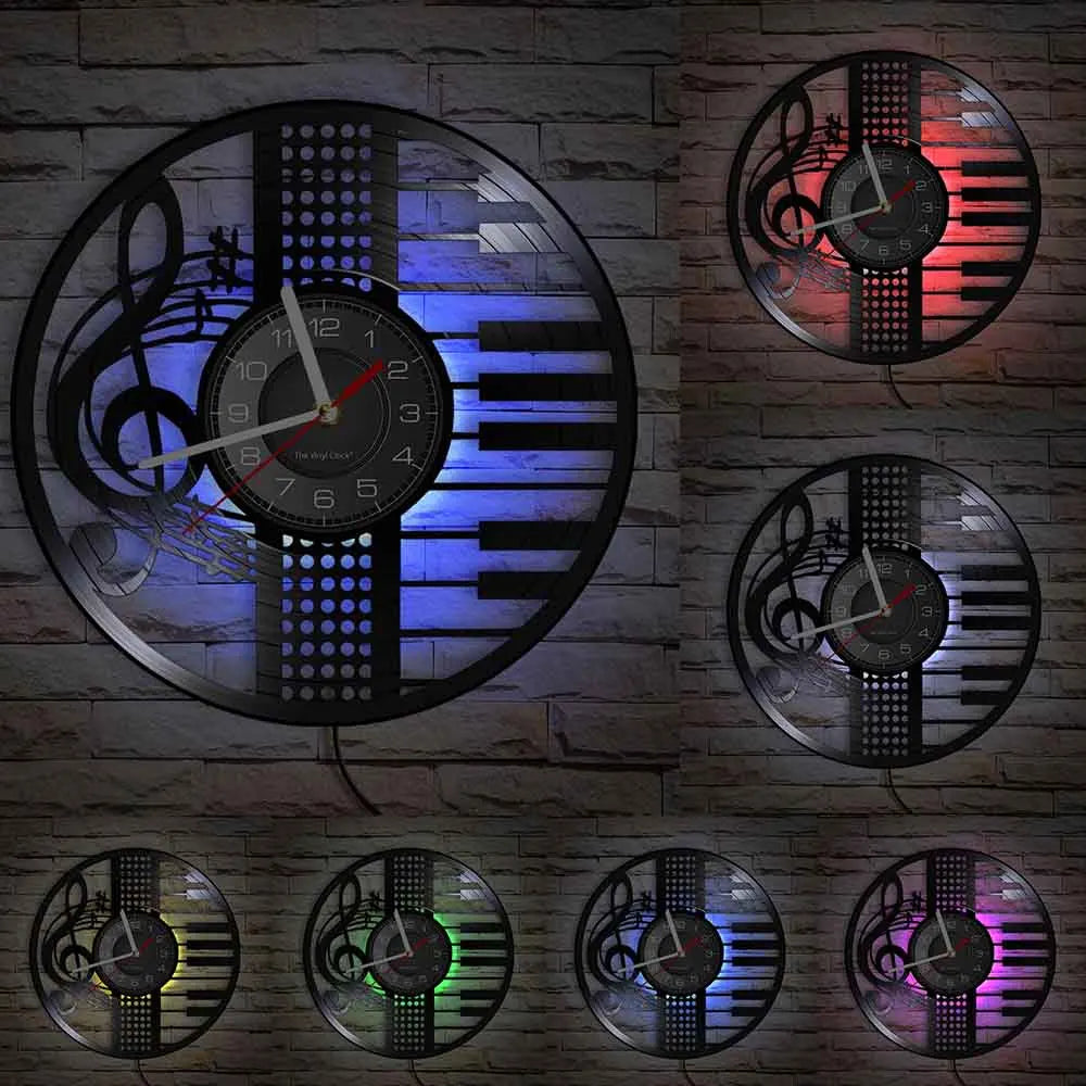 The Record LED Vinyl Record Clock, presented as a decorative timepiece for a thoughtfully designed home.