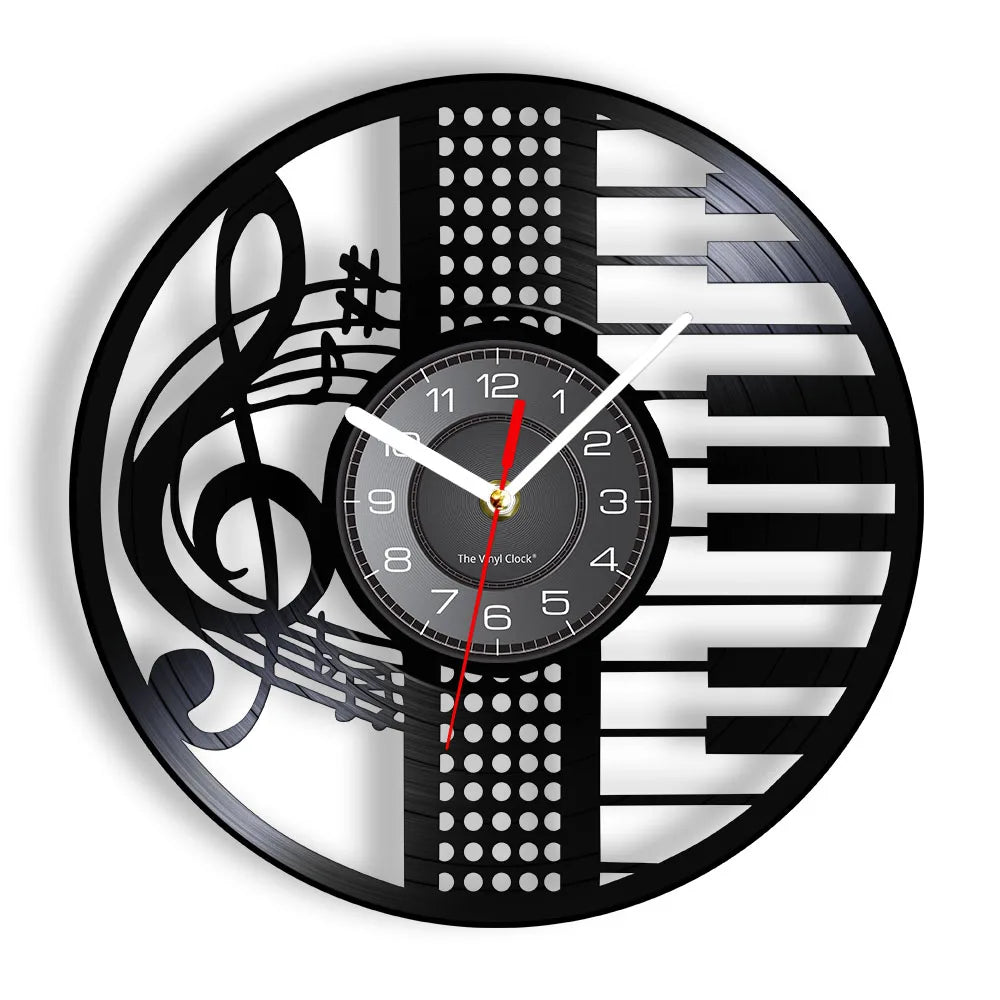 The Record Vinyl Record Clock, presented as a decorative timepiece for a thoughtfully designed home.