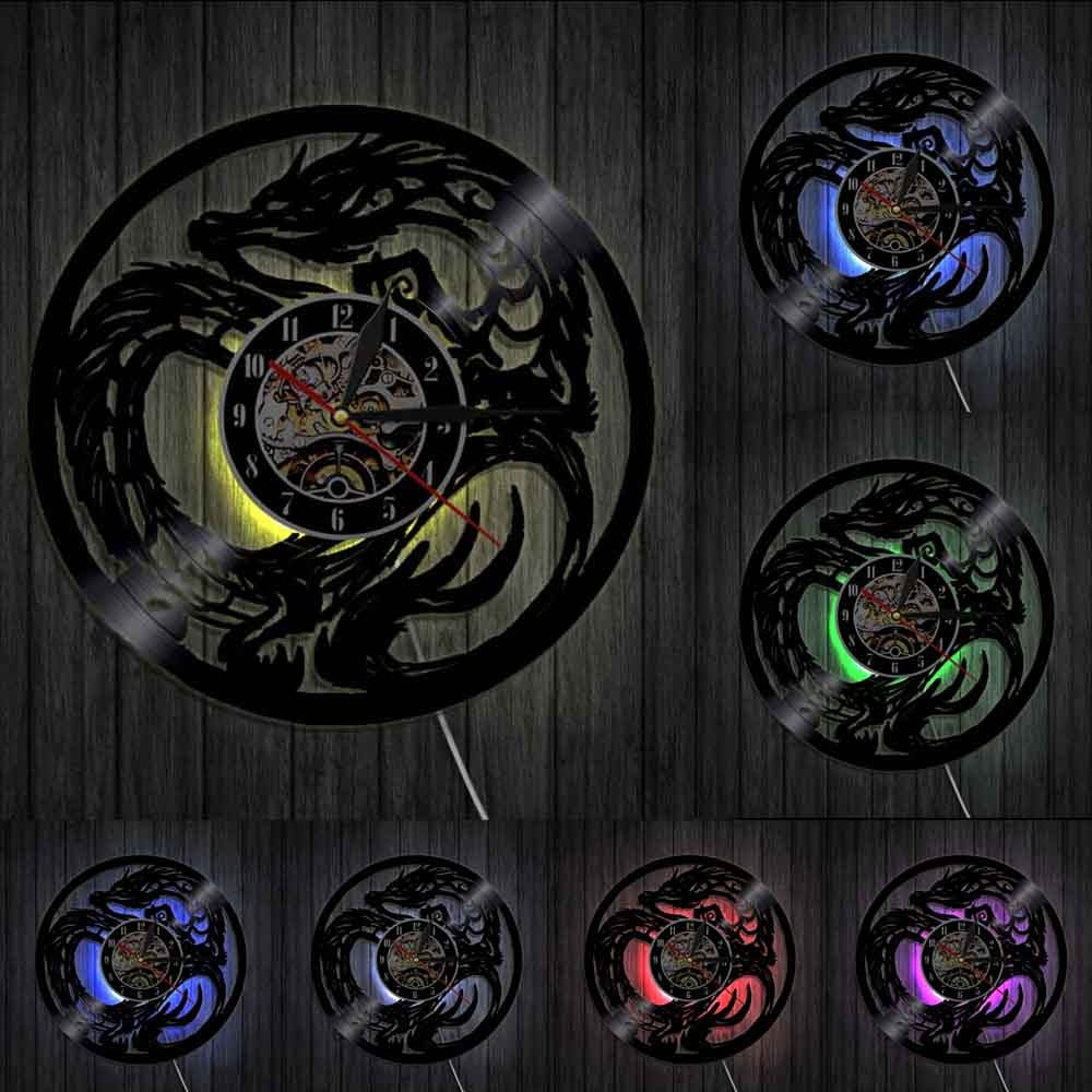 The Dragon Japanese LED Vinyl Record Clock, a statement clock that lends personality to a carefully styled interior.