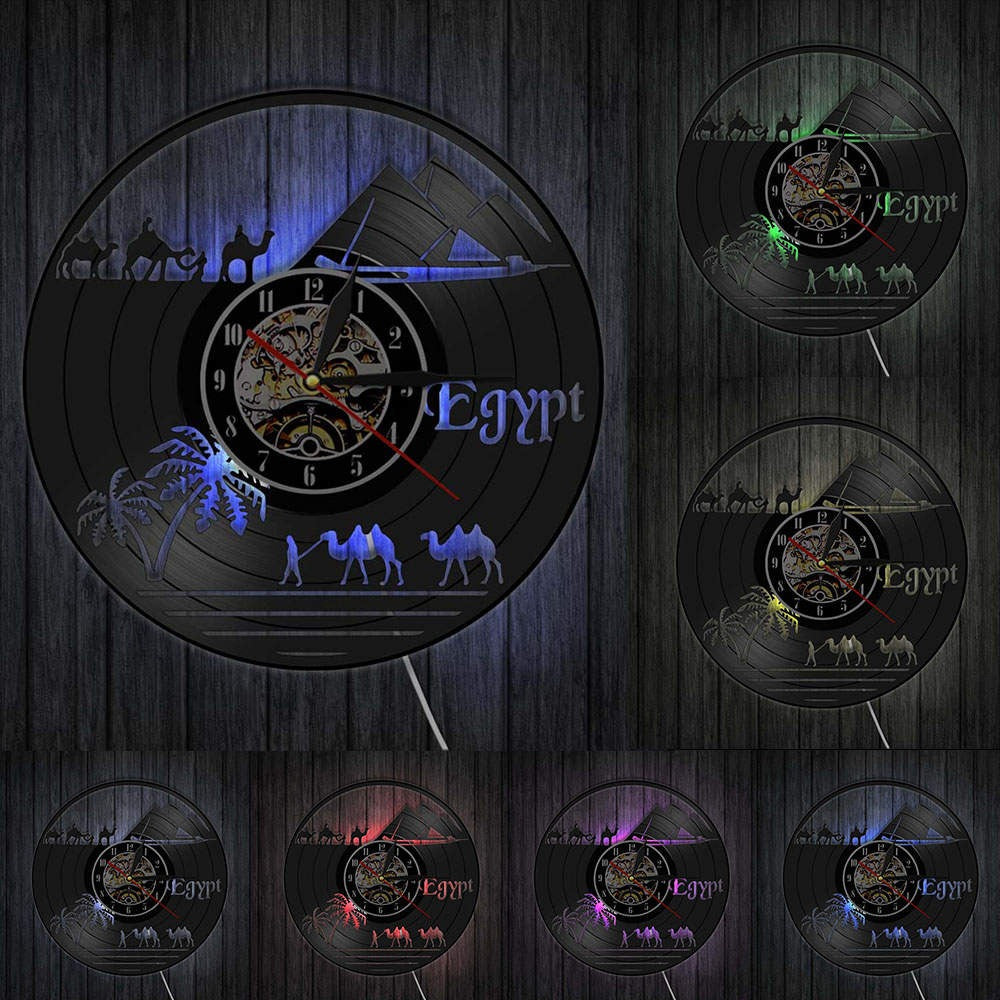 The Egypt LED Vinyl Record Clock displayed as a functional yet eye-catching feature for the home.