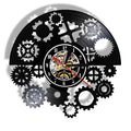 A Gears Vinyl Record Clock that brings a distinctive finishing touch to a stylish interior.