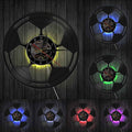 The Football LED Vinyl Record Clock shown as a refined decorative accent for a modern living space.