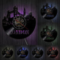 A closer view of the Londres LED Vinyl Record Clock, created to become a striking focal point in any room.