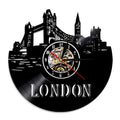 A closer view of the Londres Vinyl Record Clock, created to become a striking focal point in any room.