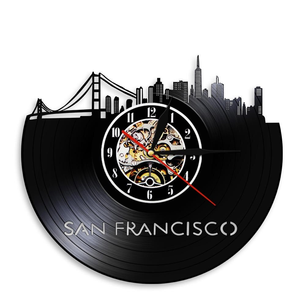 This San Francisco Vinyl Record Clock adds a tailored balance of function and visual interest to home decor.