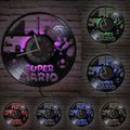 The Super Mario LED Vinyl Record Clock displayed as a functional yet eye-catching feature for the home.