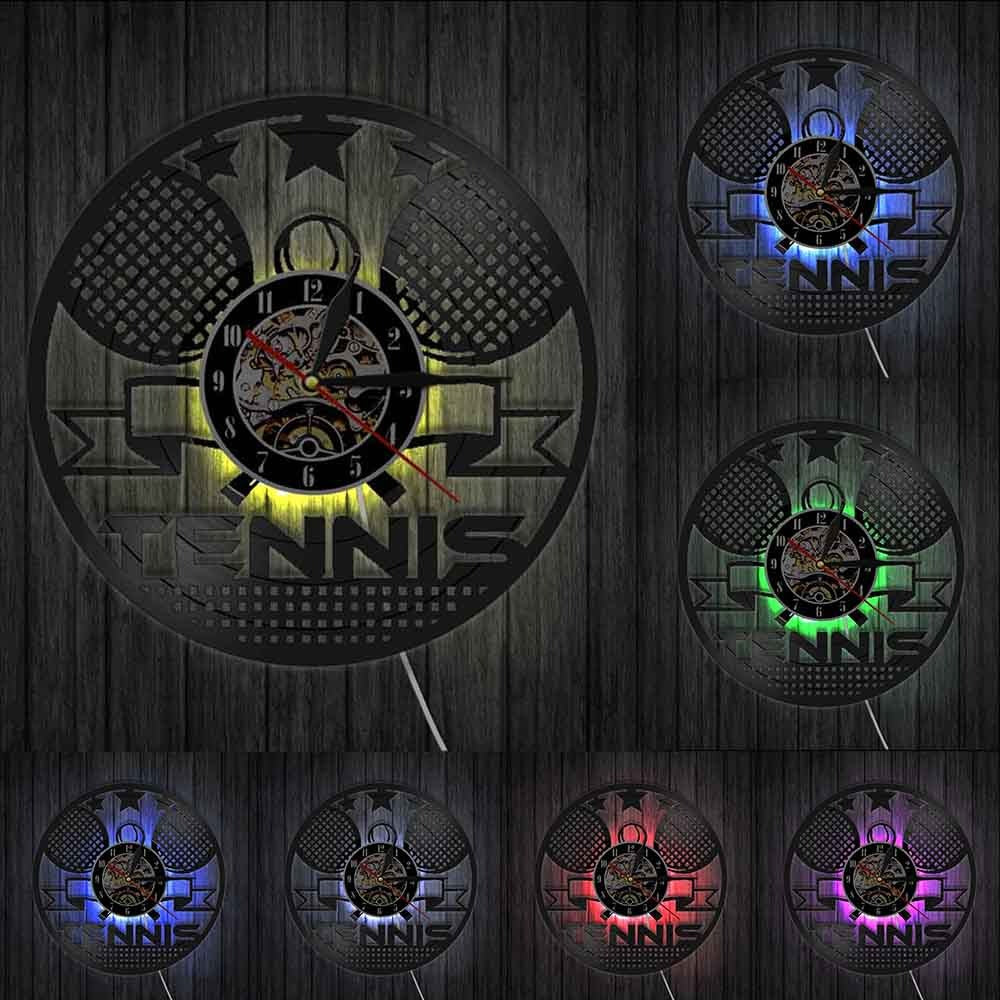 A Tennis LED Vinyl Record Clock with a distinctive presence, made to enhance a curated interior.