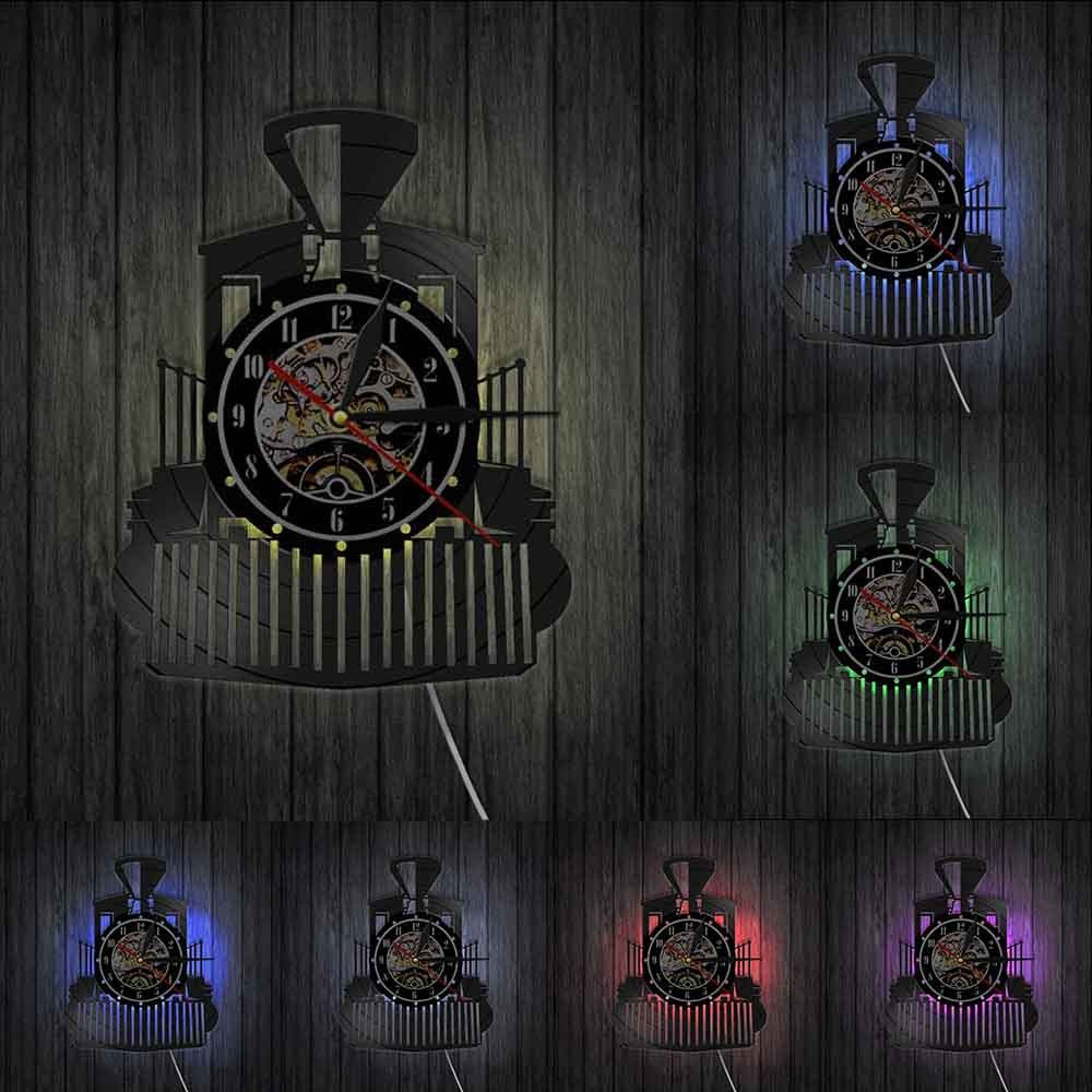 This Train LED Vinyl Record Clock combines practical timekeeping with characterful wall decor.